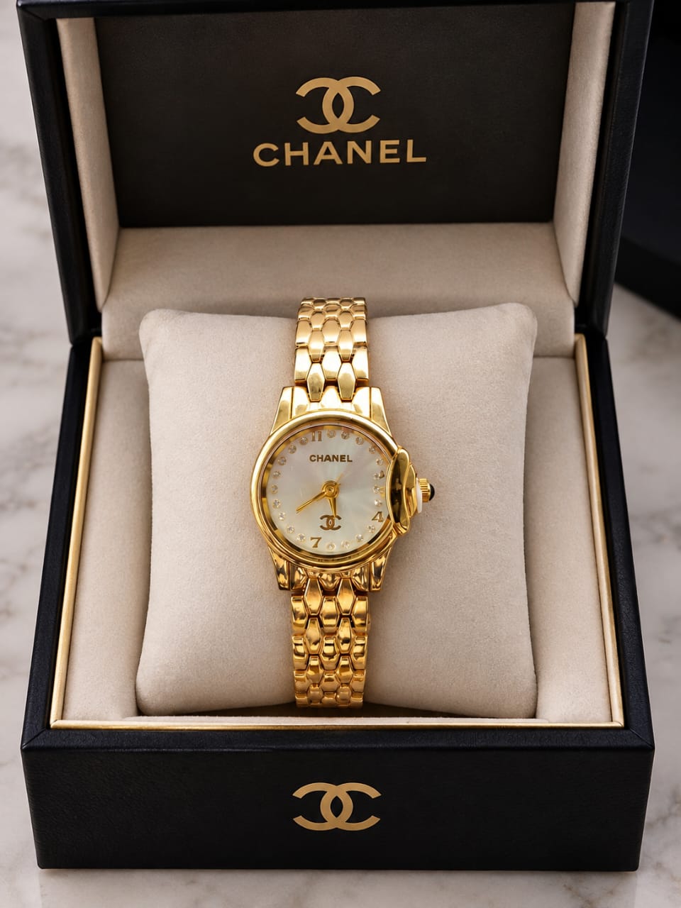 channel gold watch